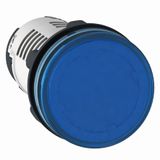 Harmony XB7, Monolithic pilot light, plastic, blue, Ø22, integral LED, 24 V AC/DC