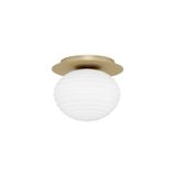 Matt Gold Metal & Milky White Structured Glass LED E27 1x12 Watt 230 Volt IP20 Bulb Excluded D: 26 H: 21.5 cm