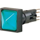 Indicator light, raised, blue, +filament lamp, 24 V