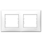 Sedna 2-gang horizontal IP44 frame white