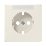 Zentralplatte für SCHUKO® Steckdosen mit Schriftfeld, integrierter erhöhter Berührungsschutz, SAFETY+, Thermoplast, Serie CD, weiß