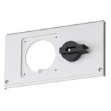 Front plate with mechanical interlock, switch OT40FT3, socket not included