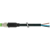M8 male 0° A-cod. with cable PUR 4x0.25 bk UL/CSA+ drag 11.5m