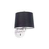 MONTREAL CHROME WALL LAMP BLACK LAMPSHADE