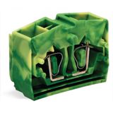 4-conductor center terminal block without push-buttons 1-pole green-ye