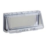 Plastic window with hinged transparent cover, L78xW235xD25mm.