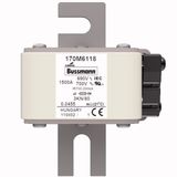 Fuse-link, high speed, 1500 A, AC 690 V, DIN 3, 76 x 92 x 109 mm, aR, DIN, IEC, single indicator