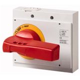 Rotary handle direct, lockable, red/yellow