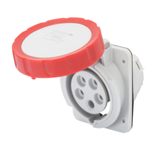 10° ANGLED FLUSH-MOUNTING SOCKET-OUTLET HP - IP66/IP67 - 3P+N+E 32A 380V/440V 50HZ/60HZ - RED - 3H - SCREW WIRING