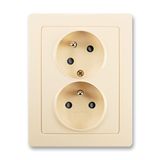 5513J-C02357 C1 Double socket outlet with earthing pins, shuttered, with turned upper cavity