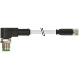 M12 male 90° / M8 female 0° A-cod. PUR 3x0.25 gy UL/CSA+drag ch. 1m