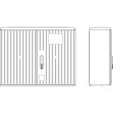 Cable management enclosure 2 doors, size 2, RAL7035, ribbed