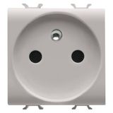 FRENCH STANDARD SOCKET-OUTLET 250V ac - QUICK WIRING TERMINALS - 2P+E 16A - 2 MODULES - NATURAL SATIN BEIGE - CHORUSMART