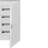 Vega VB series surface box, 4 rowsx18M, with opaque white door, RAL 9010