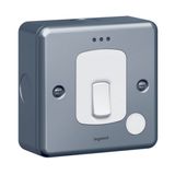 Synergy 20A Double Pole Control Switch with Cord Outlet and LED Power Indicator Metalclad