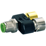 T COUPLER SLIMLINE M12 MALE / M12 FEMALE 0°