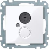 Speaker socket insert, active white glossy, System M