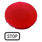 Button plate, flat red, STOP