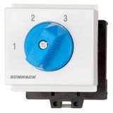 3 step switch, DIN-rail mounting, 1 pole, 20A, 1-2-3