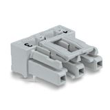 Socket for PCBs angled 3-pole gray