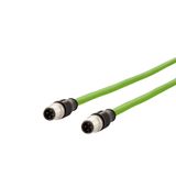 M12 Industrial Ethernet cable, D-coded, 1.0 m, M12 plug straight - M12