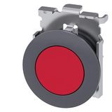 Pushbutton, 30 mm, round, Metal, matte, red, front ring for flush installation, latching, Push-to-release  3SU1060-0JA20-0AA0-Z Y10