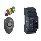 Harmony XB5, Pack with 1 wireless push button + 1 configurable receiver + 1 set of 10 colored caps, plastic, Ø22, 24...240 V AC/DC