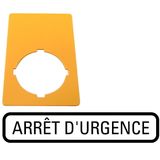 Label, emergency switching off, yellow, HxW=50x33mm, arret d urgence