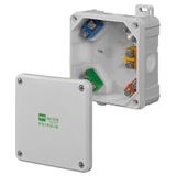 2K HERMETIC BOX SURFACE MOUNTED 98x98x46, 5x2,5 mm2 WITH TERMINALS