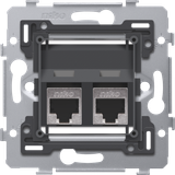 2 RJ45 connections STP cat. 6A, PoE++ ready, oblique model, incl. base
