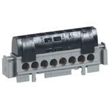 Phase terminal block - 8 terminals for 1.5 to 16 mm² cable - black