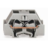 Space-saving, 4-conductor end terminal block without push-buttons suit