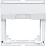 Intermediate ring with hinged lid and lettering field, polar white, AQUADESIGN