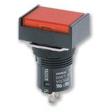 Pushbutton, illuminated, square, IP40, green for LED only