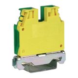 Screw terminal block 10mm2, 1-level, earth connection, for TH35 rail