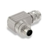 Round plug (field customisable), pin, 90&deg;, Tension-clamp connectio