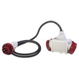 2-WAY ADAPTOR 3P+E 16A IP66 W/CABLE