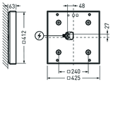 Wall and ceiling luminaire Olisq Q Diffuser White square ET 20W 2900lm Lambertian (L) IP40 IK03 3 SDCM