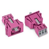 Snap-in socket 3-pole Cod. B pink