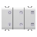 PUSH-BUTTON PANEL WITH INTERCHANGEABLE SYMBOLS - WITH SWITCH ACTUATOR - KNX - 6+1 CHANNELS - 3 MODULES - WHITE - CHORUS