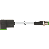 M12 male 0° A-cod./MSUD valve  C-8mm PUR 3x0.75 gy+robot+dragch. 0.3m