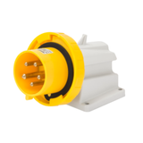 90° ANGLED SURFACE MOUNTING INLET - IP67 - 3P+N+E 16A 100-130V 50/60HZ - YELLOW - 4H - SCREW WIRING