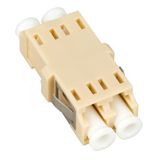 FO Coupler LC-Duplex,Plastic,Multimode,zirc,w/o fl,beige,ECO