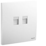 Mallia Senses - 1 gang double RJ11 telephone socket outlet - Matt White