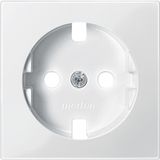 Central plate for SCHUKO socket-outlet insert, polar white, glossy, System M