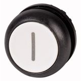 Pushbutton, RMQ-Titan, Flat, momentary, White, inscribed, Bezel: black