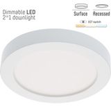 Downlight - 15W 1500lm CCT  Ø200mm  - 226x226mm  - Dimmable - White