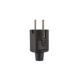 Compact plug, SCHUKO & French/Belgian, TPE, black, IP20, Typ 1505