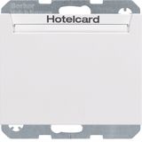 Relay switch centre plate for hotel card, K.1, p. white glossy