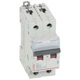 DX³6000 10kA high inlet and low outlet 2P screw circuit breaker 230V~ to 400V~ - 63A - curve B - 2 modules